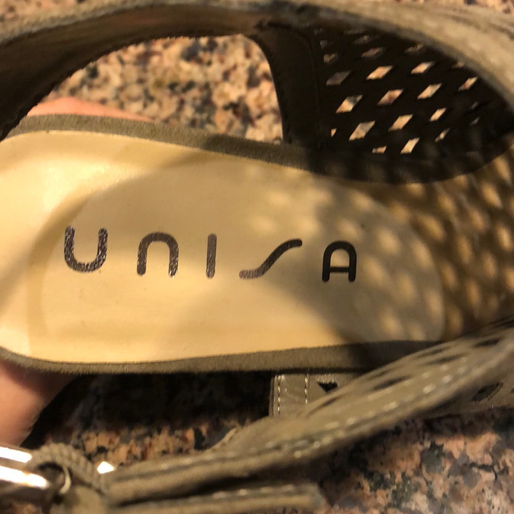 Gladiator Open Toe Cut Out Stack Heels - image 5